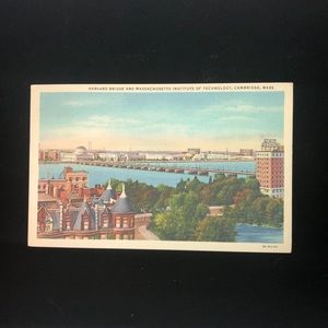 Vintage MIT and Harvard Bridge Cambridge Postcard
